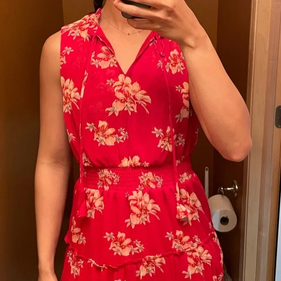 1 state red dress 1.STATE Bubble Sleeve Dress in Red